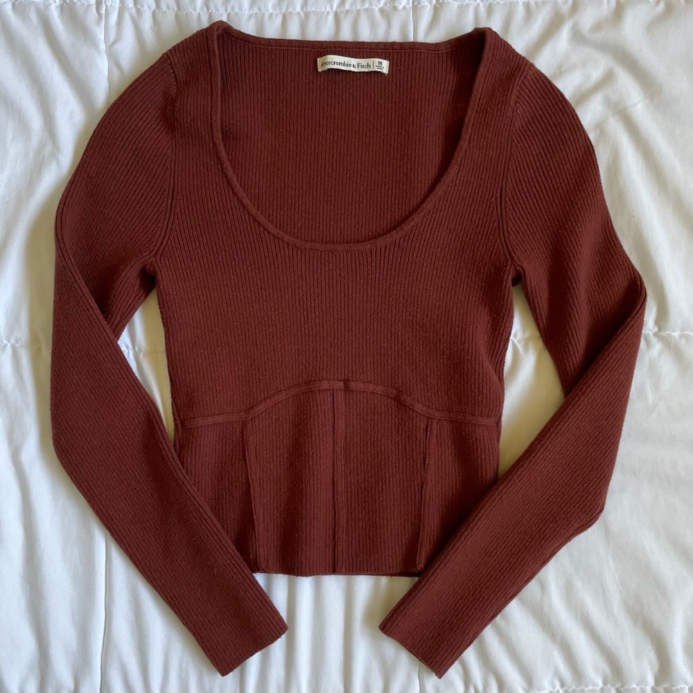 Abercrombie long sleeve corset look top